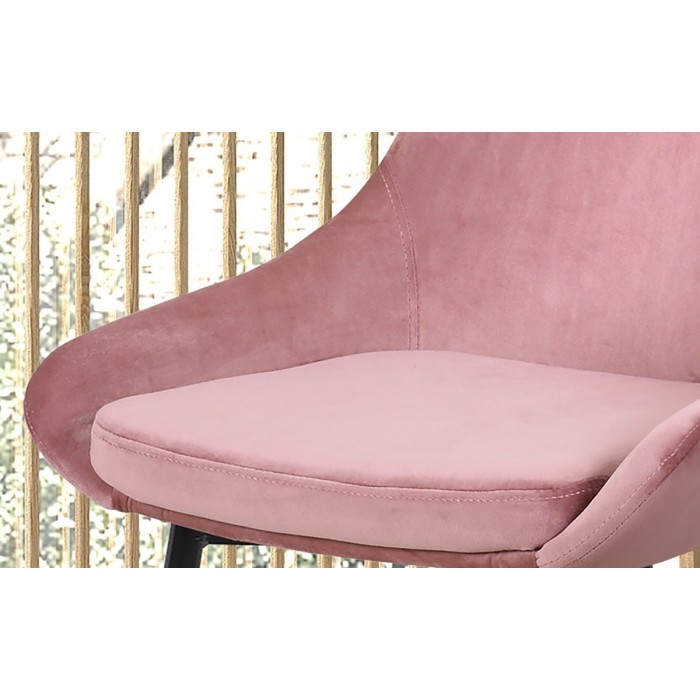 Chaise MICRA Velours Rose, dimensions: H86 x L49 x P61 cm, idéal pour un salon de prestige