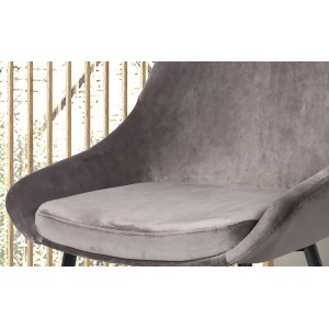 Chaise MICRA Velours Gris, dimensions: H86 x L49 x P61 cm, idéal pour un salon de prestige