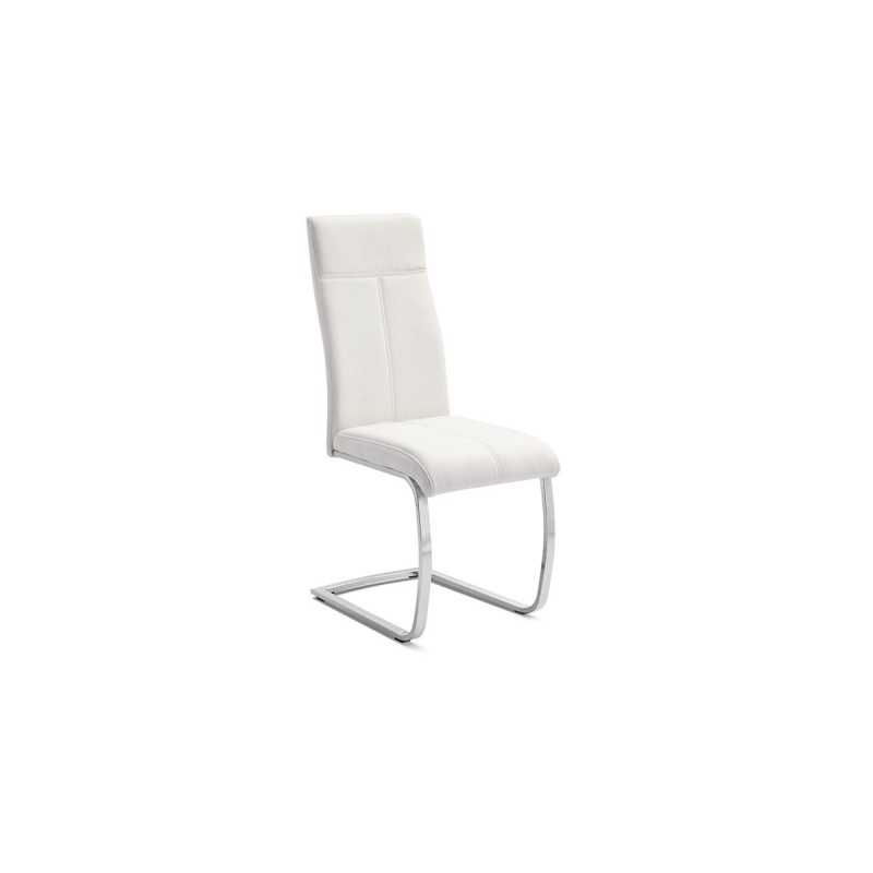 Chaise ALI PU Blanc, dimensions: H101 x L42 x P61 cm, idéal pour une salle à manger unique
