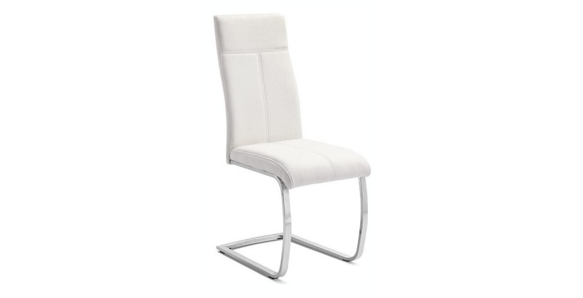 Chaise ALI PU Blanc, dimensions: H101 x L42 x P61 cm, idéal pour une salle à manger unique