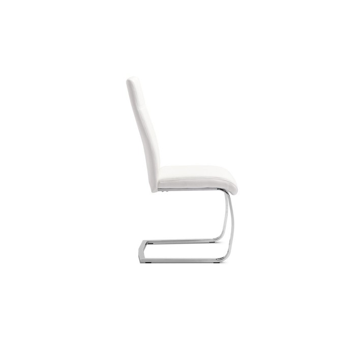 Chaise ALI PU Blanc, dimensions: H101 x L42 x P61 cm, idéal pour une salle à manger unique