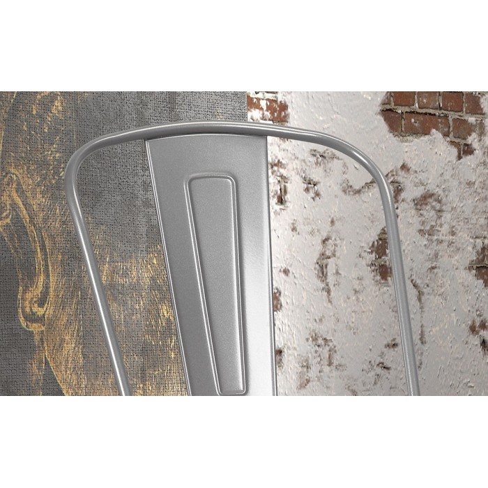 Chaise VIVI Gris clair et orme foncé, dimensions: H84 x L44 x P51 cm, idéal pour une salle à manger rustique