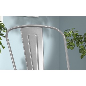 Chaise 'VIVI' Gris clair et orme clair, dimensions: H84 x L44 x P51 cm, idéal pour une salle à manger rustique