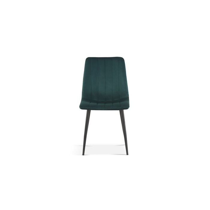 Chaise BRUCE Velours Vert, dimensions: H86 x L45 x P55 cm, idéal pour une salle à manger design et moderne