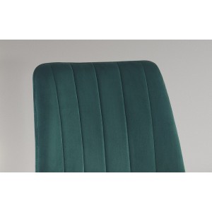 Chaise BRUCE Velours Vert, dimensions: H86 x L45 x P55 cm, idéal pour une salle à manger design et moderne