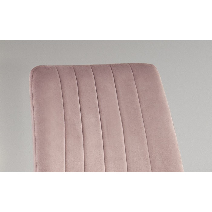 Chaise BRUCE Velours Rose, dimensions: H86 x L45 x P55 cm, idéal pour une salle à manger design et moderne
