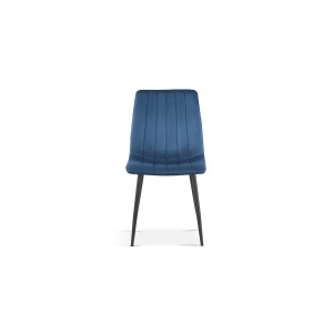 Chaise BRUCE Velours Bleu, dimensions: H86 x L45 x P55 cm, idéal pour une salle à manger design et moderne