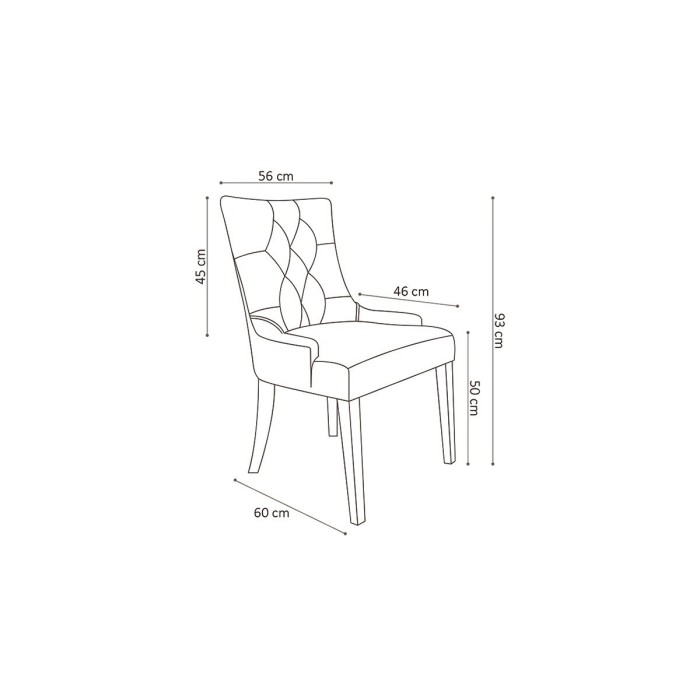 Chaise ROYA Tissu rose, dimension H93 x L56 x P60, idéal pour votre cuisine ou salle à manger