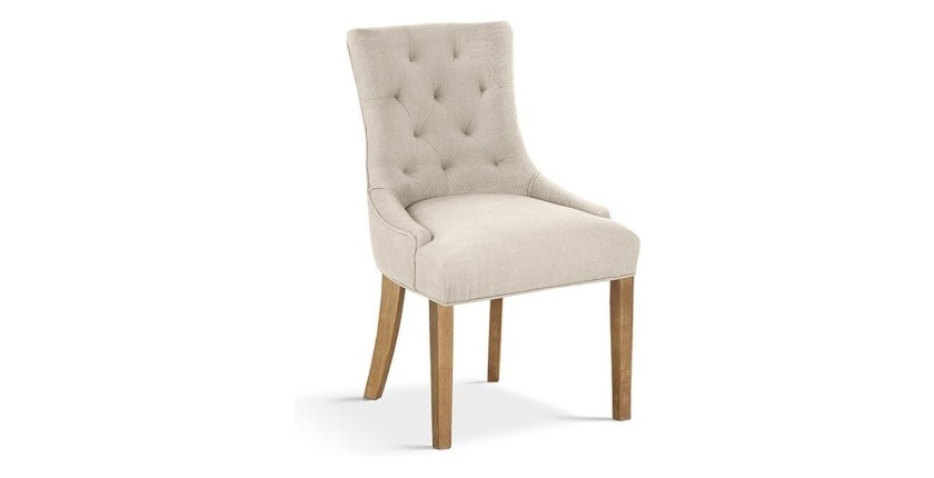 Chaise ROYA Tissu Sable, dimension H93 x L56 x P60, idéal pour votre cuisine ou salle à manger