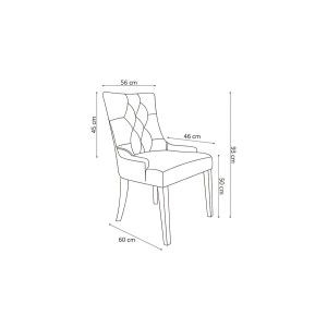 Chaise ROYA Tissu Taupe, dimension H93 x L56 x P60 cm, idéal pour votre cuisine ou salle à manger