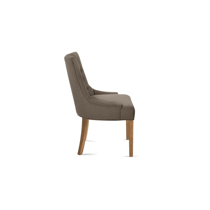 Chaise ROYA Tissu Taupe, dimension H93 x L56 x P60 cm, idéal pour votre cuisine ou salle à manger