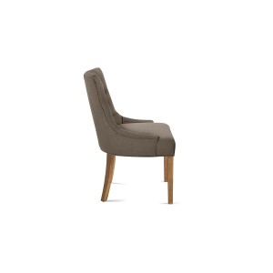 Chaise ROYA Tissu Taupe, dimension H93 x L56 x P60 cm, idéal pour votre cuisine ou salle à manger