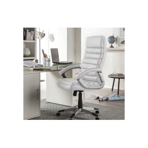 Chaise de bureau JOHN PU Blanc, un choix confortable et élégant pour votre bureau