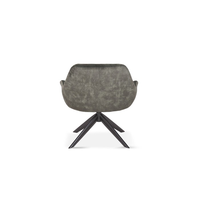 Chaise pivotante LAS en velours vert pour un salon design.