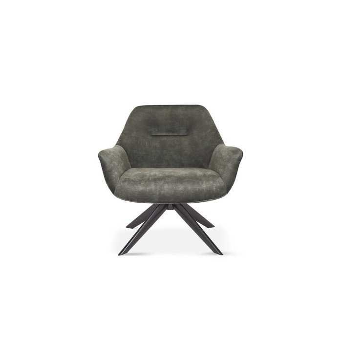 Chaise pivotante LAS en velours vert pour un salon design.
