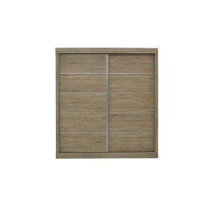 Garde Robe MILS, armoire 2 portes coulissantes chêne sonoma, idéal pour une chambre design
