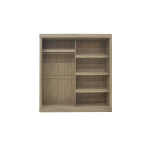 Garde Robe MILS, armoire 2 portes coulissantes chêne sonoma, idéal pour une chambre design