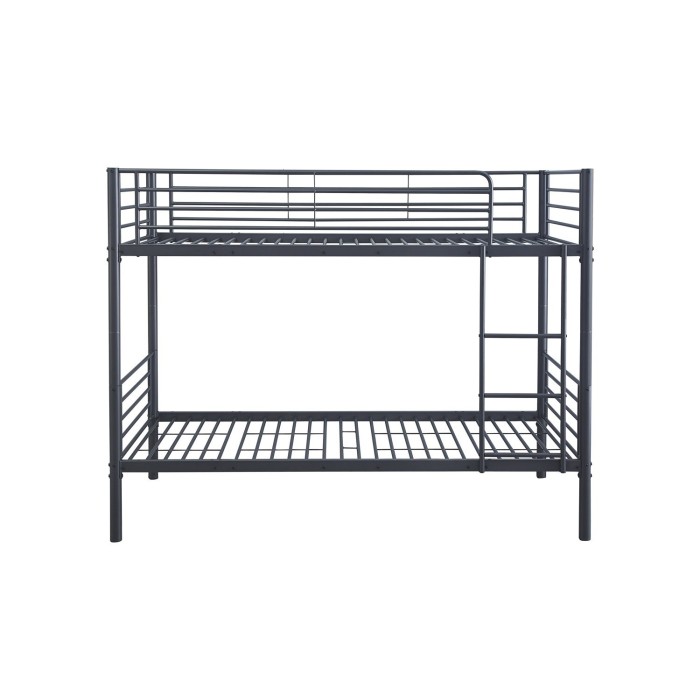 Lit en métal superposé 90x200 cm SAMMY, coloris gris foncé