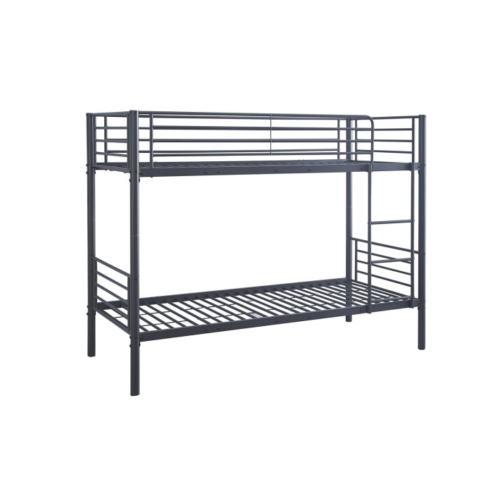 Lit en métal superposé 90x200 cm SAMMY, coloris gris foncé