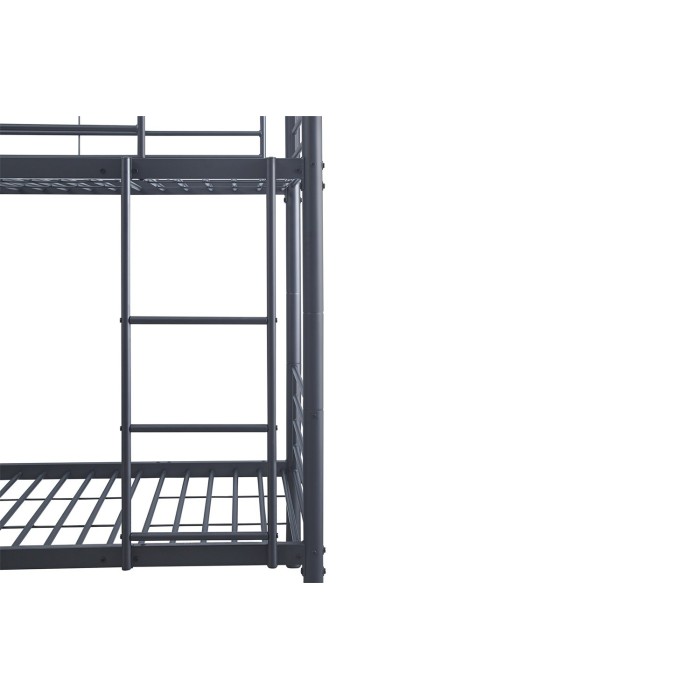 Lit en métal superposé 90x200 cm SAMMY, coloris gris foncé