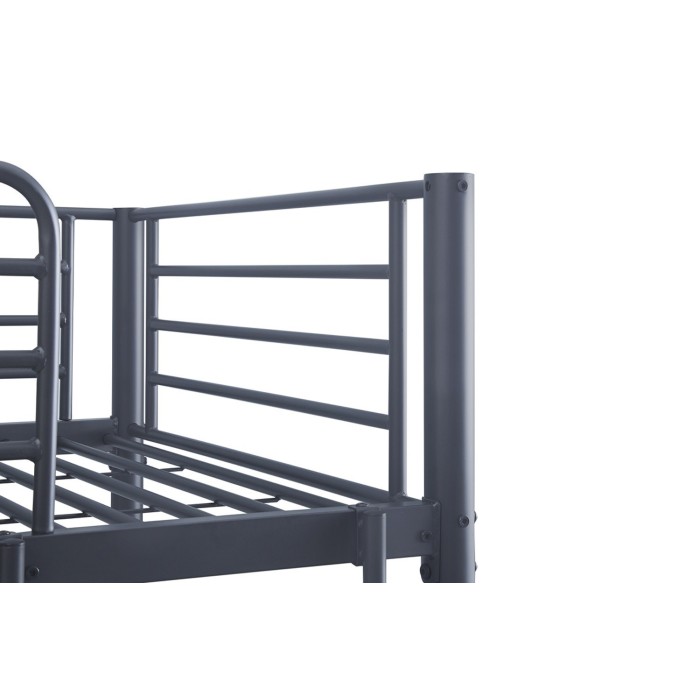 Lit en métal superposé 90x200 cm SAMMY, coloris gris foncé