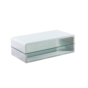 Table basse LARNEL blanc laqué, idéal dans votre salon