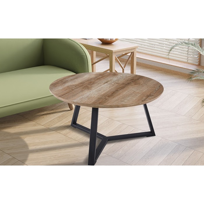 Table basse collection PASOA coloris chêne vieilli, idéal pour un salon rustique