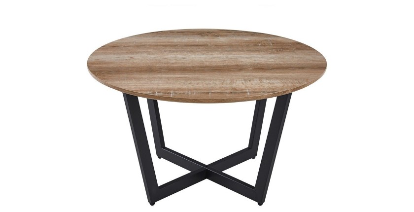 Table basse collection CARMIN coloris chêne vieilli, idéal pour un salon rustique