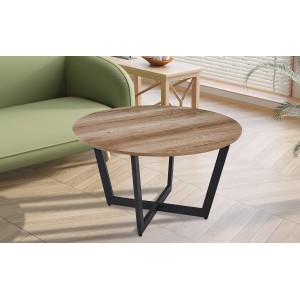 Table basse collection CARMIN coloris chêne vieilli, idéal pour un salon rustique