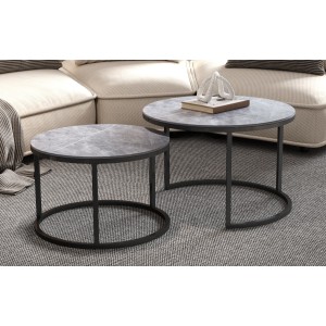 Table basse collection MANHATTAN effet pierre grise marbrée, Idéal pour un salon chic