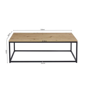 Table basse EWING en chêne vieilli, idéal pour un salon unique