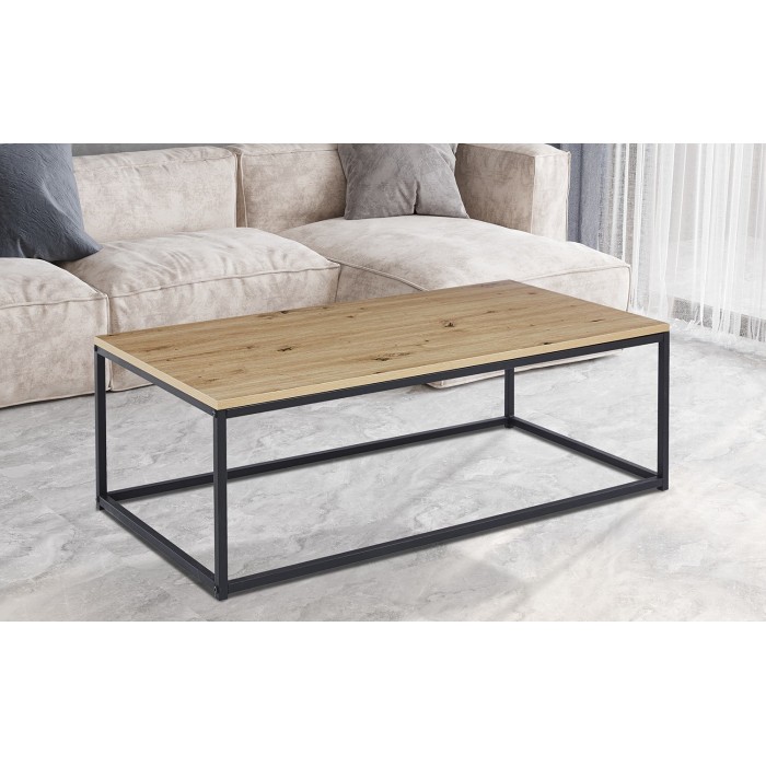 Table basse EWING en chêne vieilli, idéal pour un salon unique