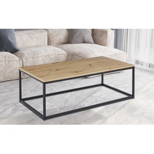 Table basse EWING en chêne vieilli, idéal pour un salon unique