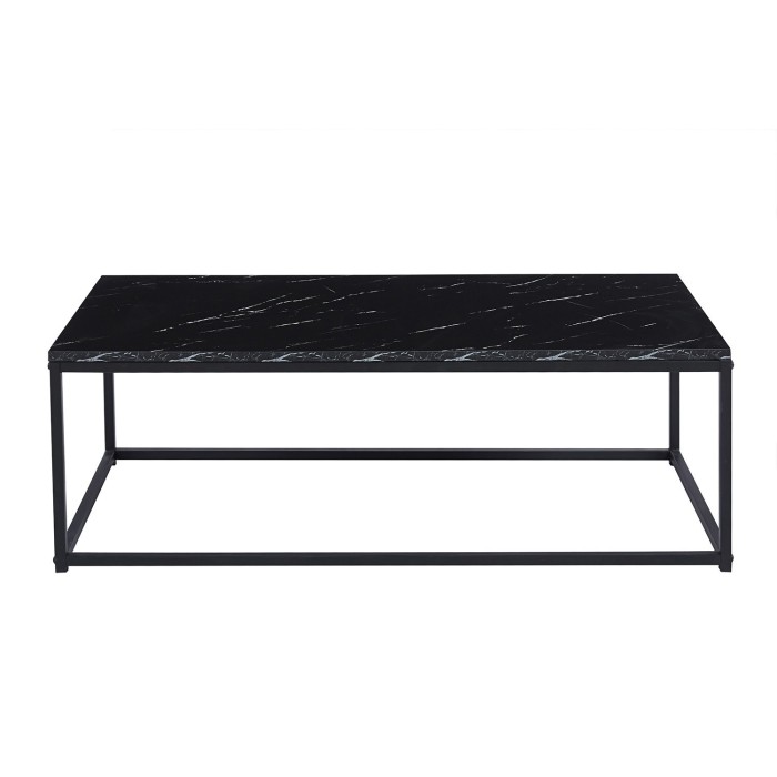 Table basse EWING effet marbre noir, idéal pour un salon unique