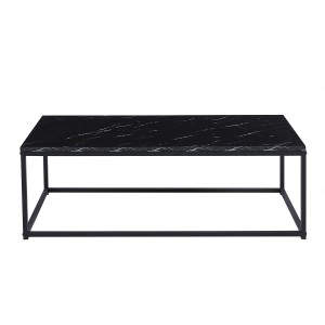 Table basse EWING effet marbre noir, idéal pour un salon unique
