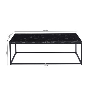 Table basse EWING effet marbre noir, idéal pour un salon unique