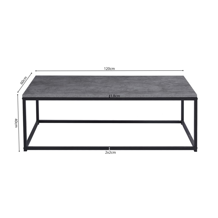 Table basse EWING effet pierre grise, idéal pour un salon unique