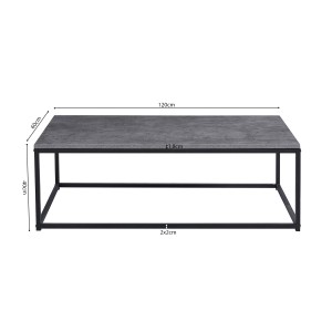 Table basse EWING effet pierre grise, idéal pour un salon unique