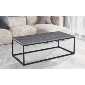 Table basse EWING effet pierre grise, idéal pour un salon unique