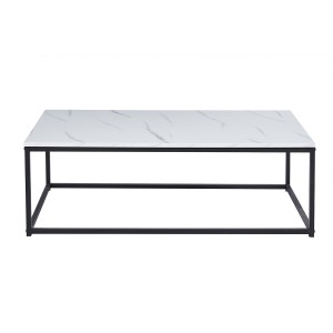 Table basse EWING effet marbre blanc, idéal pour un salon unique
