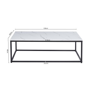 Table basse EWING effet marbre blanc, idéal pour un salon unique