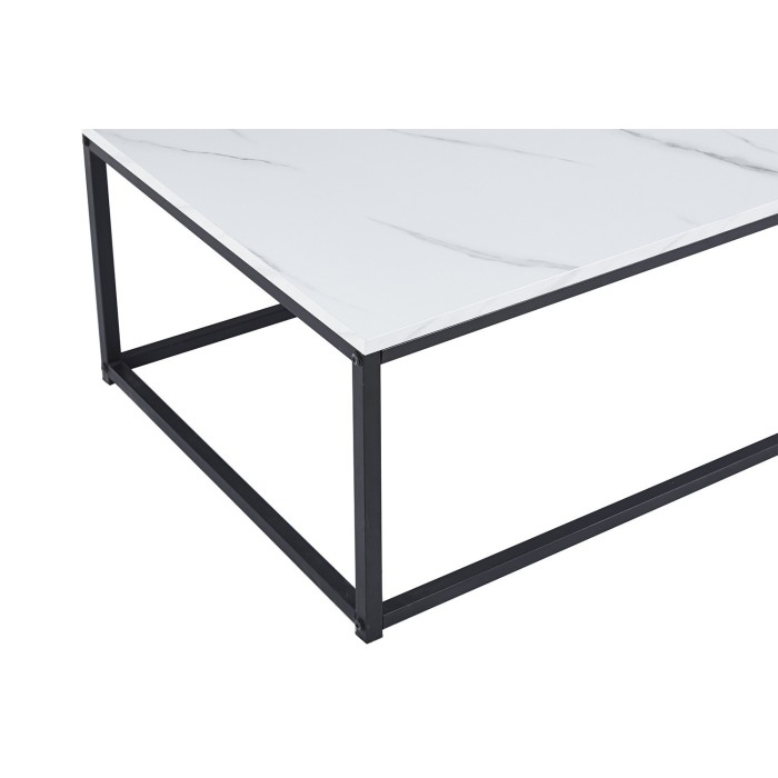 Table basse EWING effet marbre blanc, idéal pour un salon unique