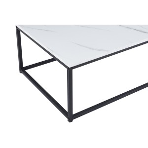 Table basse EWING effet marbre blanc, idéal pour un salon unique