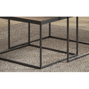 Table basse RUBIK table gigogne, plateau en massif exotique Mangolia, idéal pour un salon contemporain