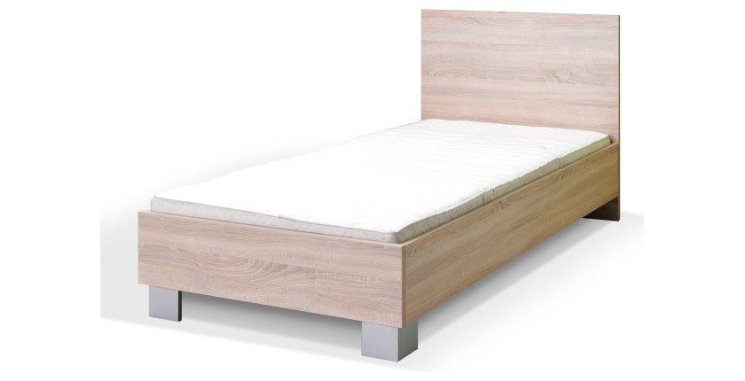 Lit enfant 90x190 collection DUNDEE. coloris chêne.