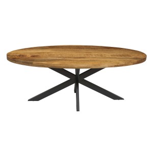 Table à manger ovale BOURGIA en bois massif de Mangolia, idéal pour une salle a manger conviviale