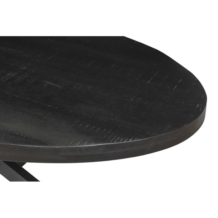 Table à manger ovale BOURGIA en bois massif de Mangolia noir, idéal pour une salle a manger conviviale