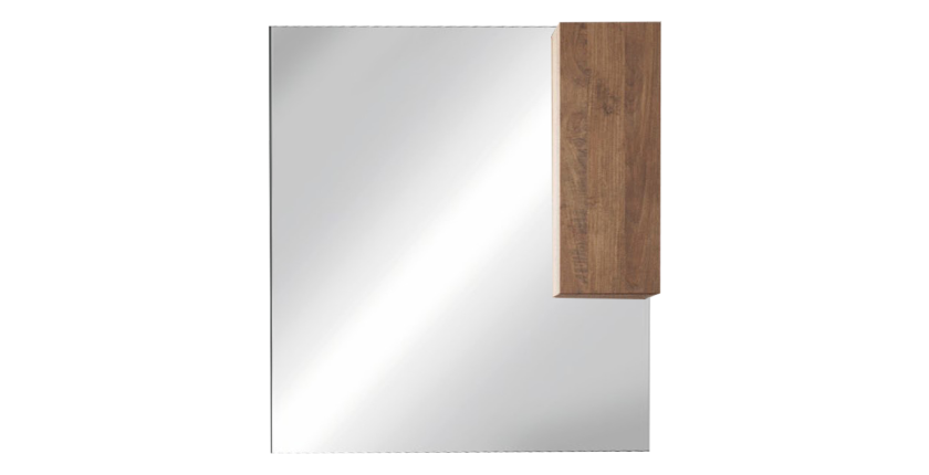 Miroir design avec rangement, 120x110 cm, collection FRASSI, coloris chêne clair