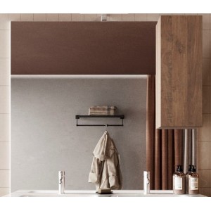 Miroir design avec rangement, 80x110 cm, collection FRASSI, coloris chêne clair