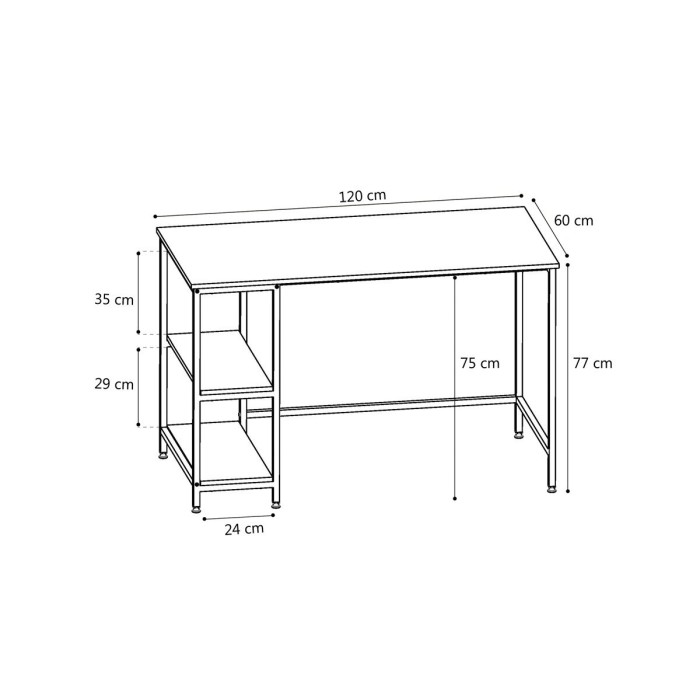 Bureau droit collection ROSTO effet bois exotique Sonoma, idéal pour votre bureau